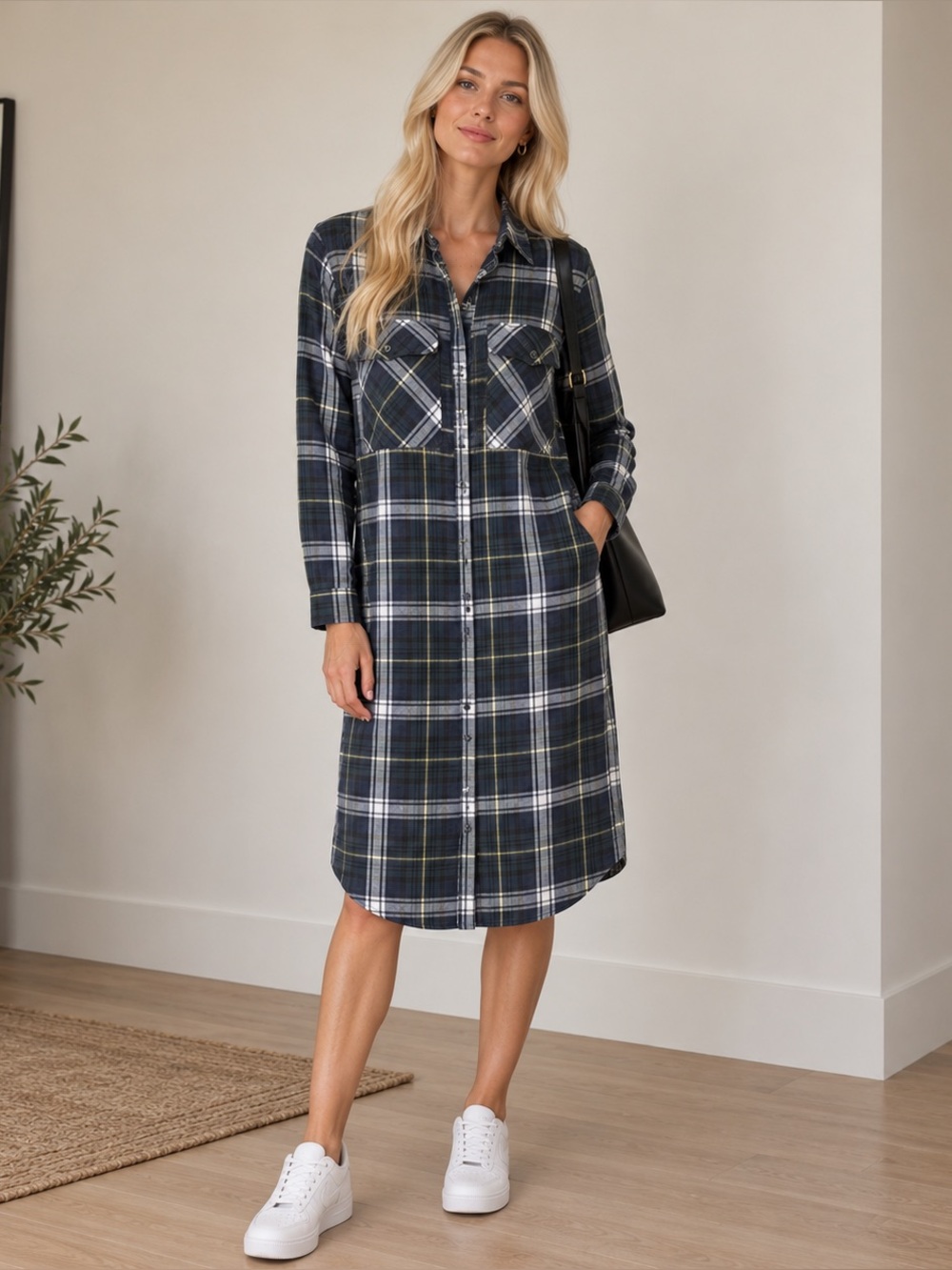 Forever 21 Plaid Shirt Dress